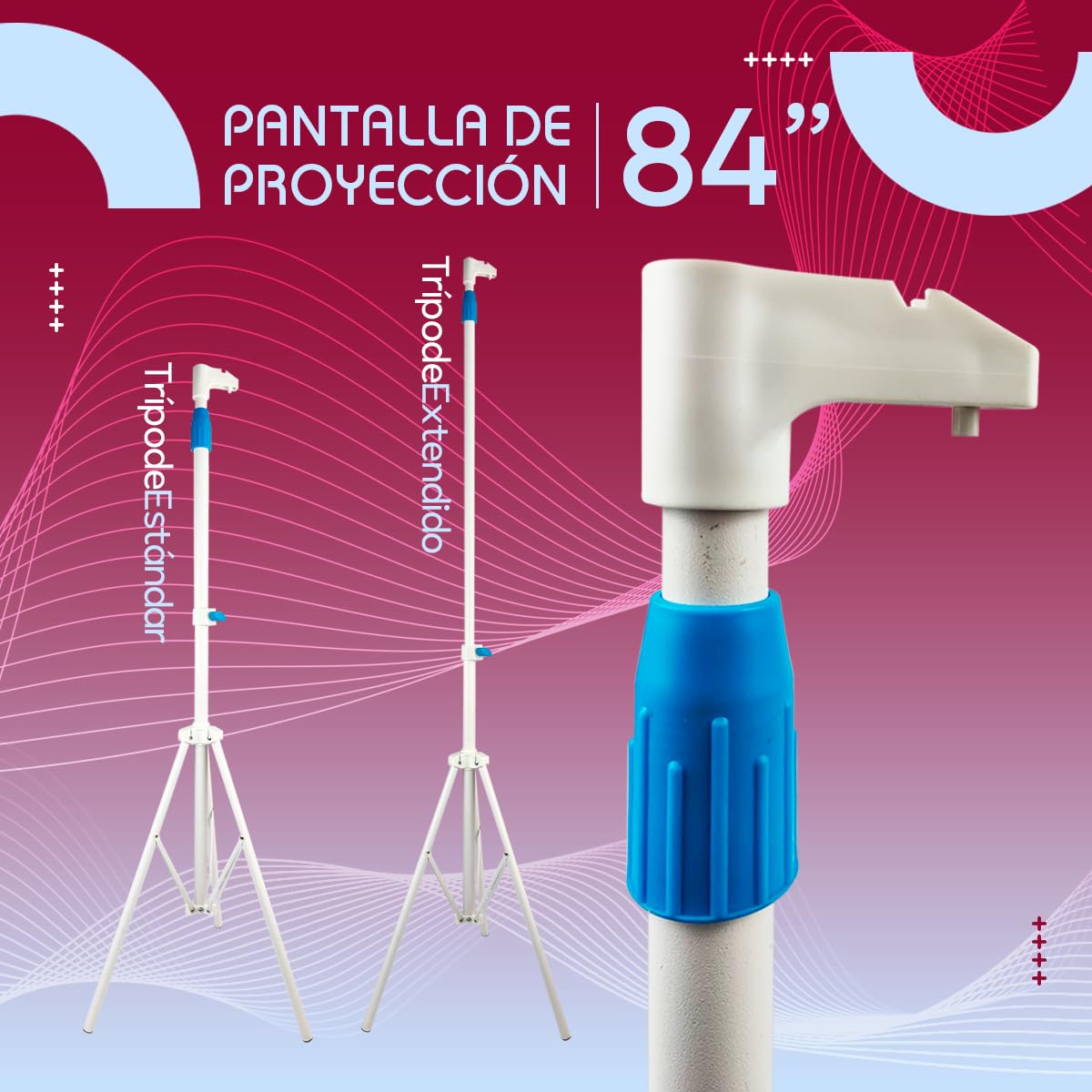 SEAFON Pantalla De Proyección 84 Pulgadas, 4:3 con Trípode