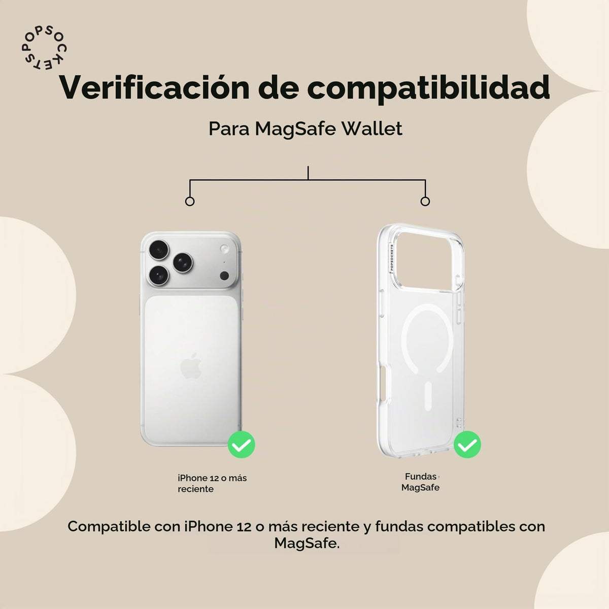 Portafolios para Teléfono PopSockets MagSafe Agarre Expandible y Anillo Adaptador Compatible Carga Inalámbrica