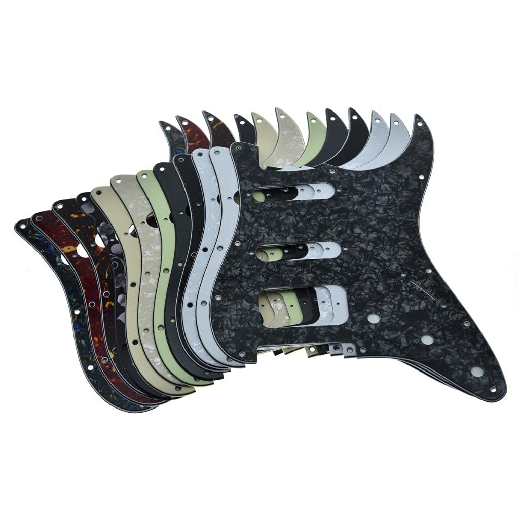 Dopro Golpeador de guitarra Strat HSS de 11 agujeros, 2 tripulaciones Humbucking para American FD Stratocaster Perla de abulón