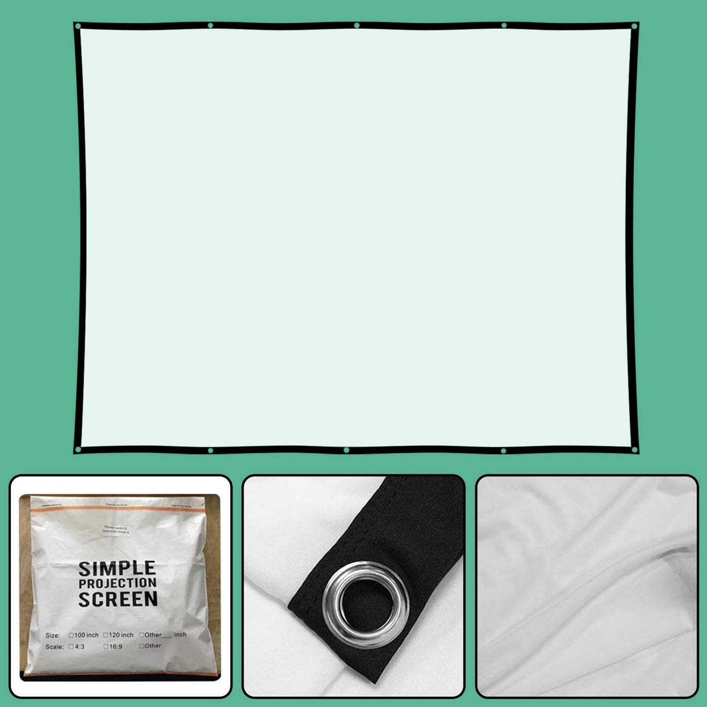 visualización de proyección trasera holográfica plegable: pantallas de proyección para interiores de 50 x 89 pulgadas, proyectores de video de Halloween, noche de película para colgar en la pared