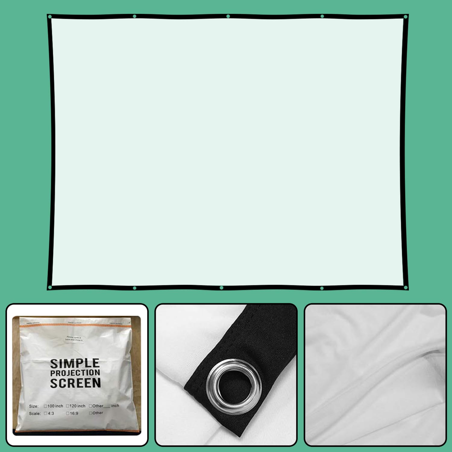 visualización de proyección trasera holográfica plegable: pantallas de proyección para interiores de 50 x 89 pulgadas, proyectores de video de Halloween, noche de película para colgar en la pared