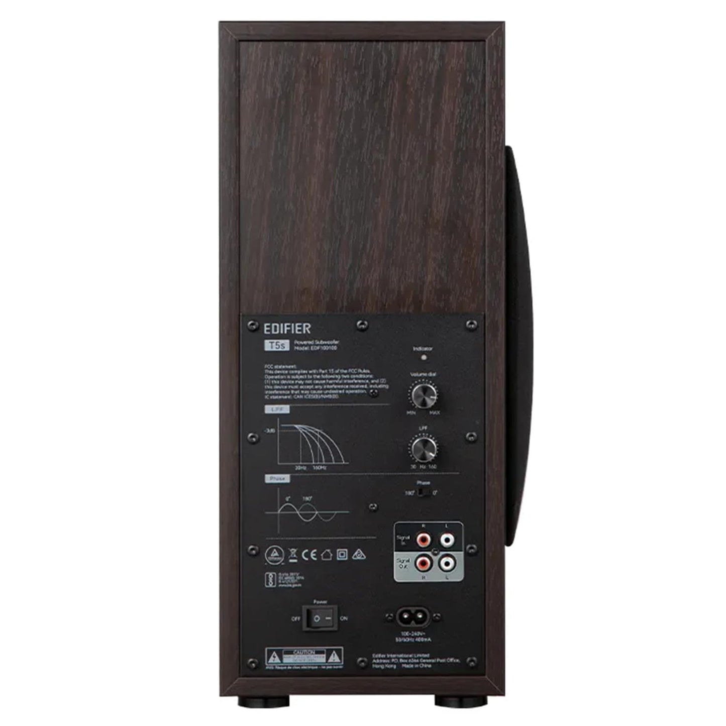 Edifier Subwoofer Activo T5s Color Café con Salida y Entrada de Audio