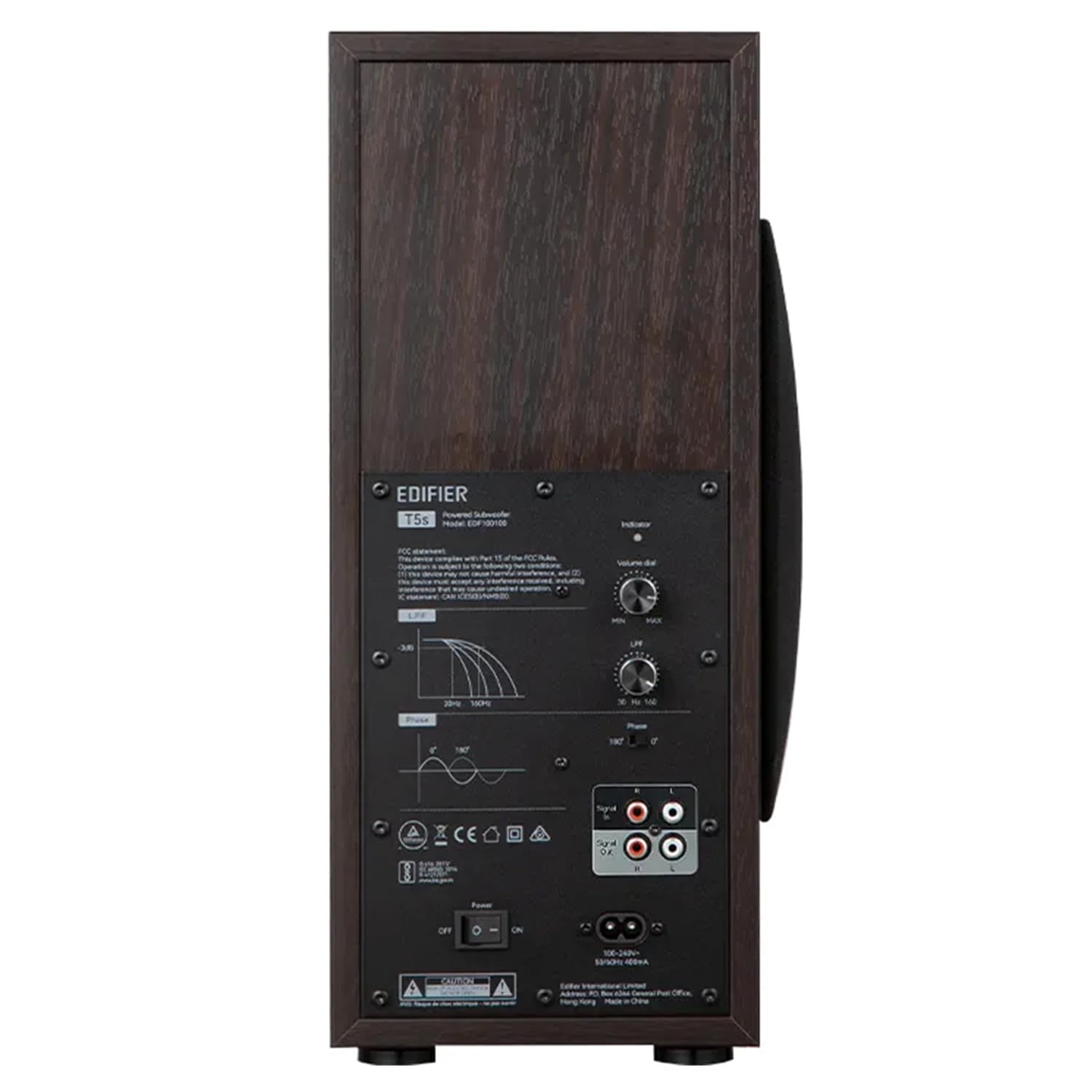 Edifier Subwoofer Activo T5s Color Café con Salida y Entrada de Audio
