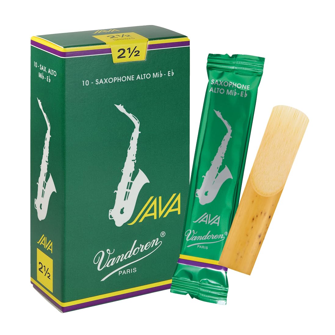 Vandoren SR2625 Cañas de saxo alto JAVA Fuerza 2.5; caja de 10