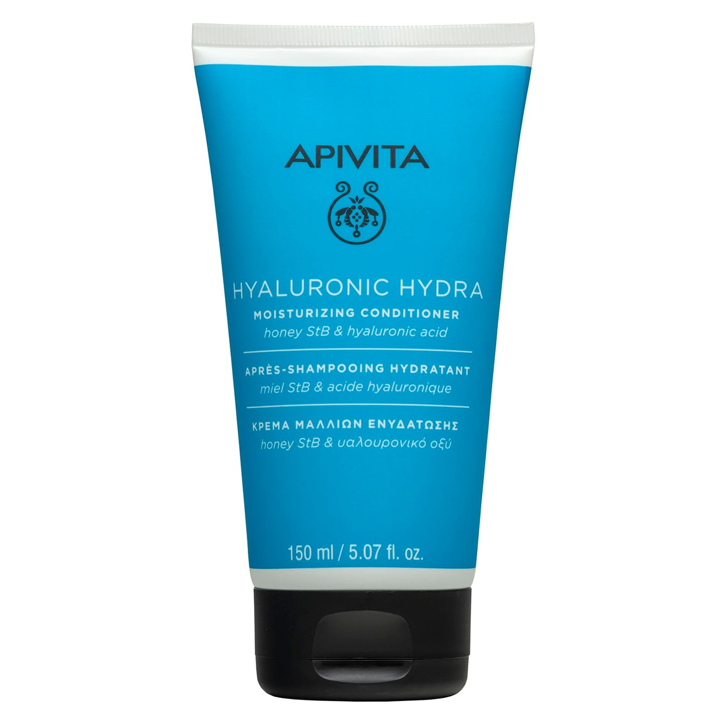 Apivita acondicionador hidratante Hyaluronic Hydra 150ml - Con ácido hialurónico, aloe y miel - Hidratación profunda del cabello, control del encrespamiento, prevención de rotura del cabello y puntas abiertas.