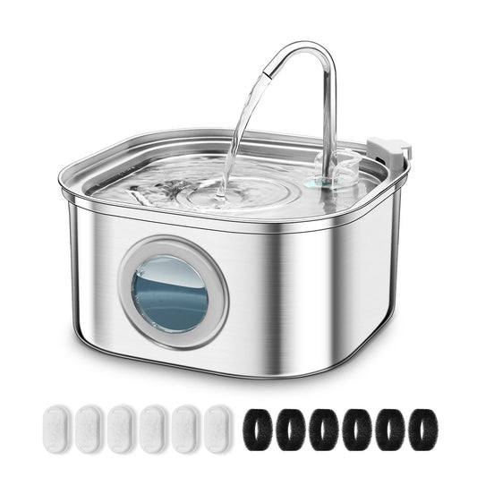 Filtros de Fuente de Agua Upetcasl Acero Inoxidable Ultra Silencioso para Mascotas Paquete de 8