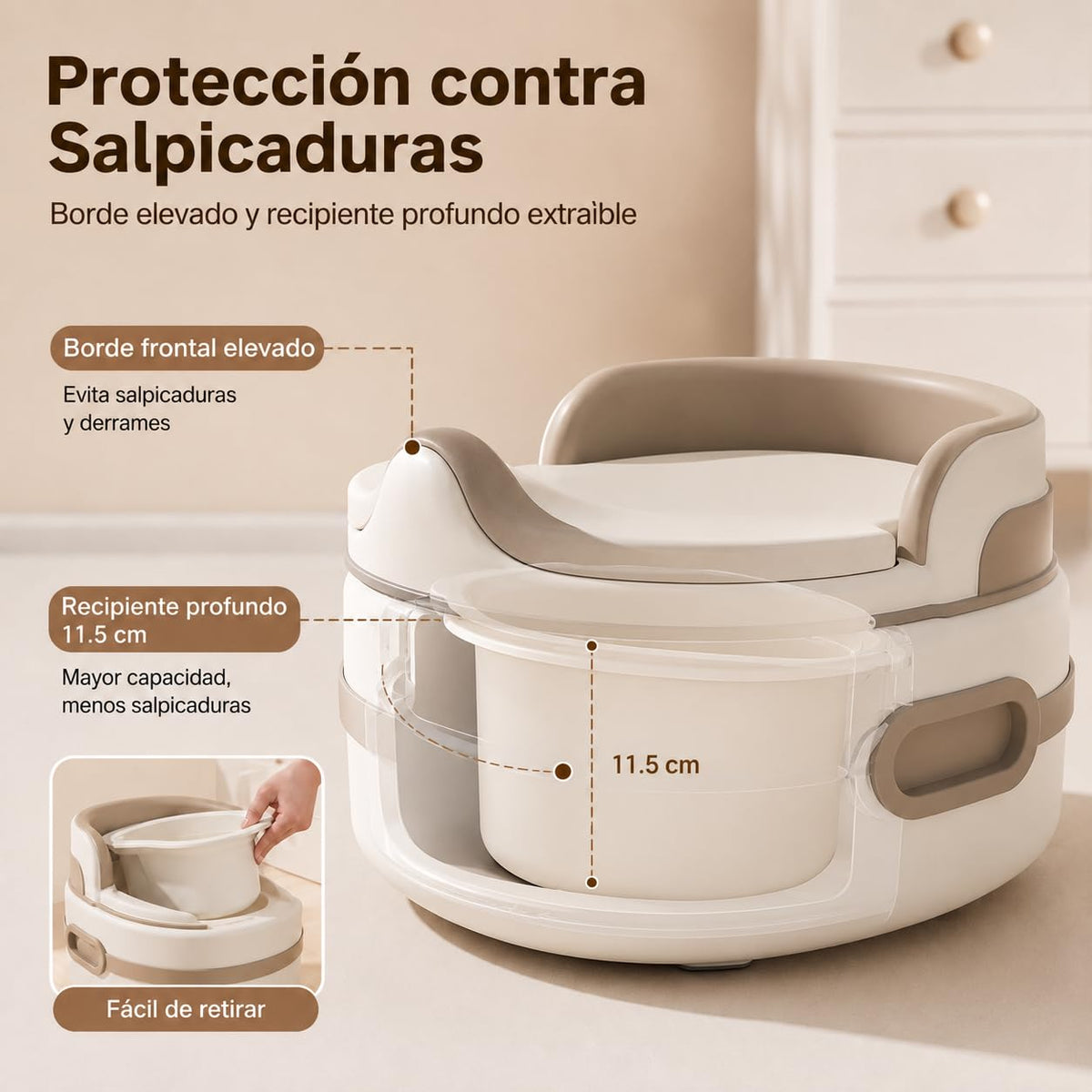Bacinica 3 en 1 para Niños y Niñas, Bañito Entrenador Infantil con Asiento Reductor para WC y Banquito, Incluye Cepillo y 100 Bolsas Desechables, Antideslizante y Fácil de Limpiar, de 1 a 6 Años