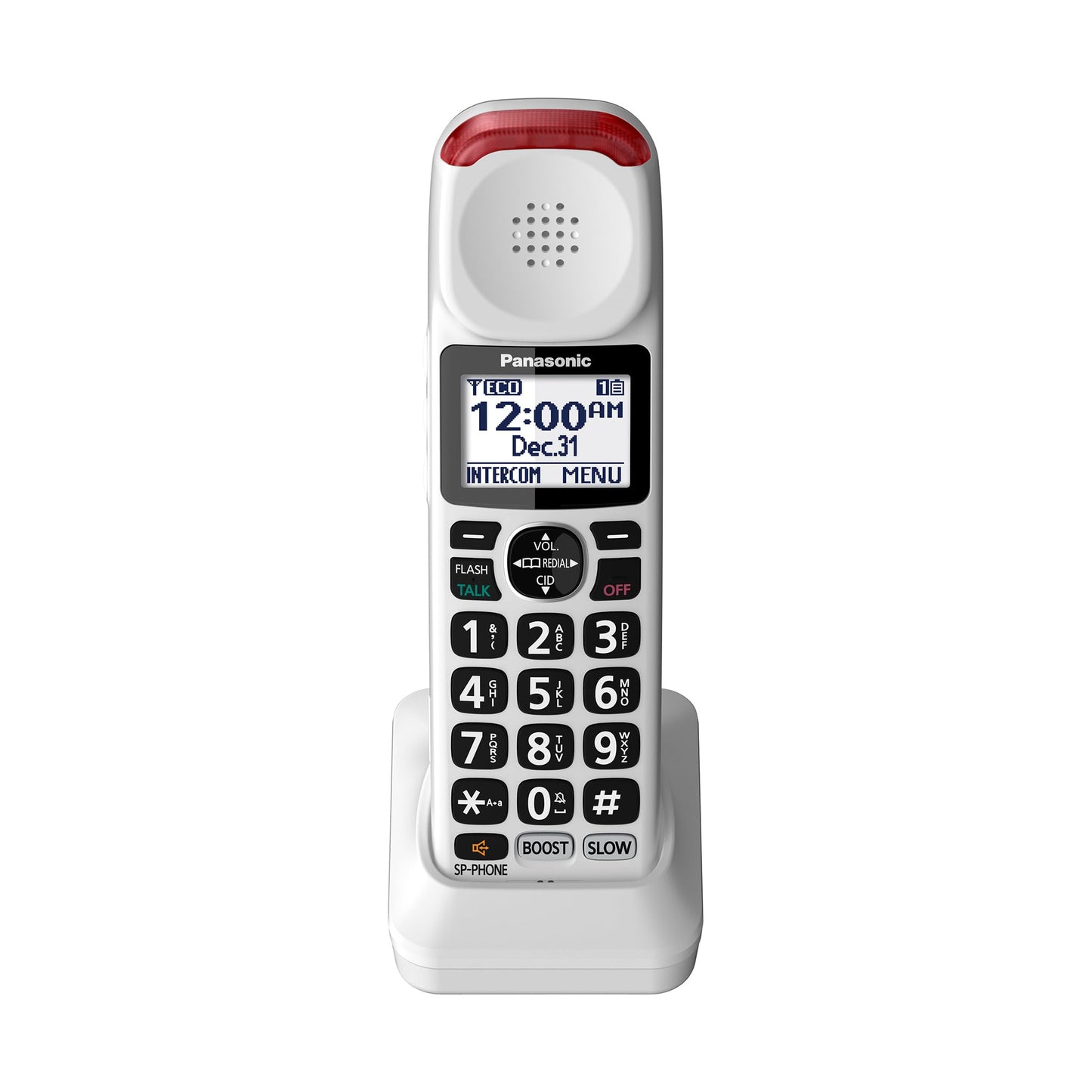 Panasonic kx-tgm420 W Amplified teléfono inalámbrico con contestadora Digital, 1 Handset, Color Blanco, Auricular Adicional Opcional para KX-TGM420W, Blanco