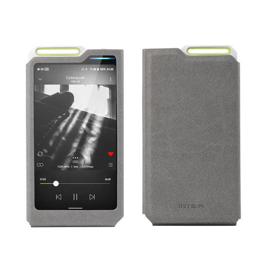 MITER - Funda para HiBy R4, hecha a mano de piel sintética artificial para hibyr4 (gris)