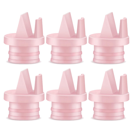 Válvula Tipo Pico de Pato Maymom Rosa con Lengüeta de Extracción Compatible con Medela, Spectra, Avent y Motif Luna 6 Piezas