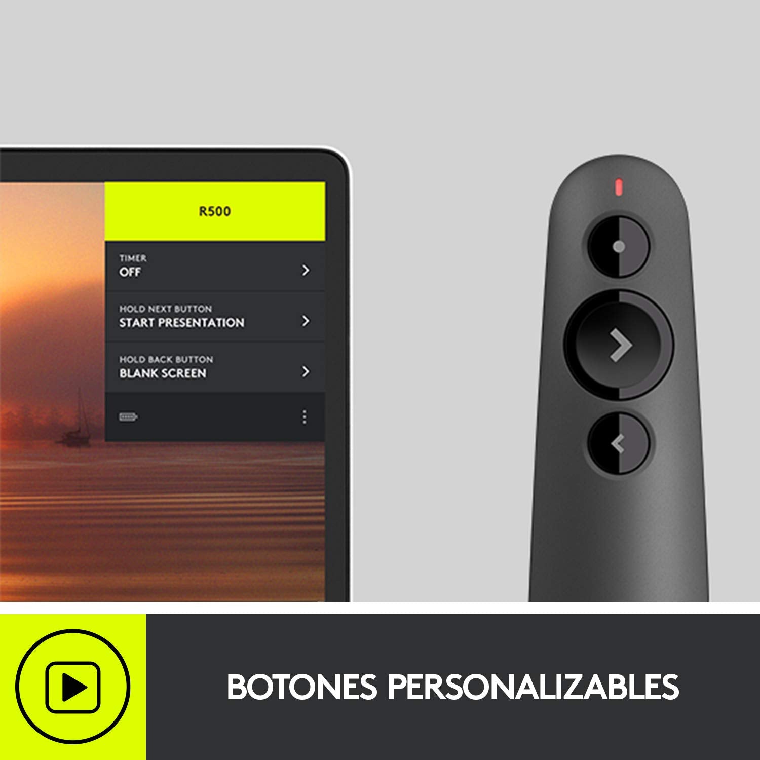 Logitech R500 Presentación láser remoto inalámbrico Presentador, W126636324 (Presentador inalámbrico remoto Bluetooth/RF Graphite Logitech R500 Laser Presentation Remote, Bluetooth/RF)