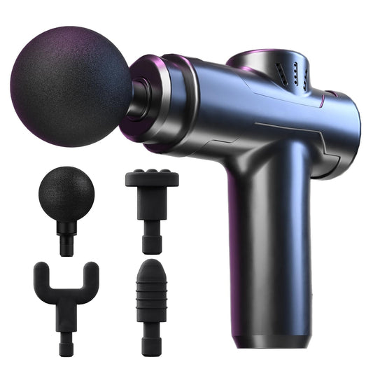 RUBOQE Pistola de Masaje Muscular, Masajeador de Espalda Portátil, Mini Masajeador Electrico de Mano,Masaje de Tejido Profundo Ajustable,Massage Gun de Percusión Fisioterapia para Relajar Los Músculos