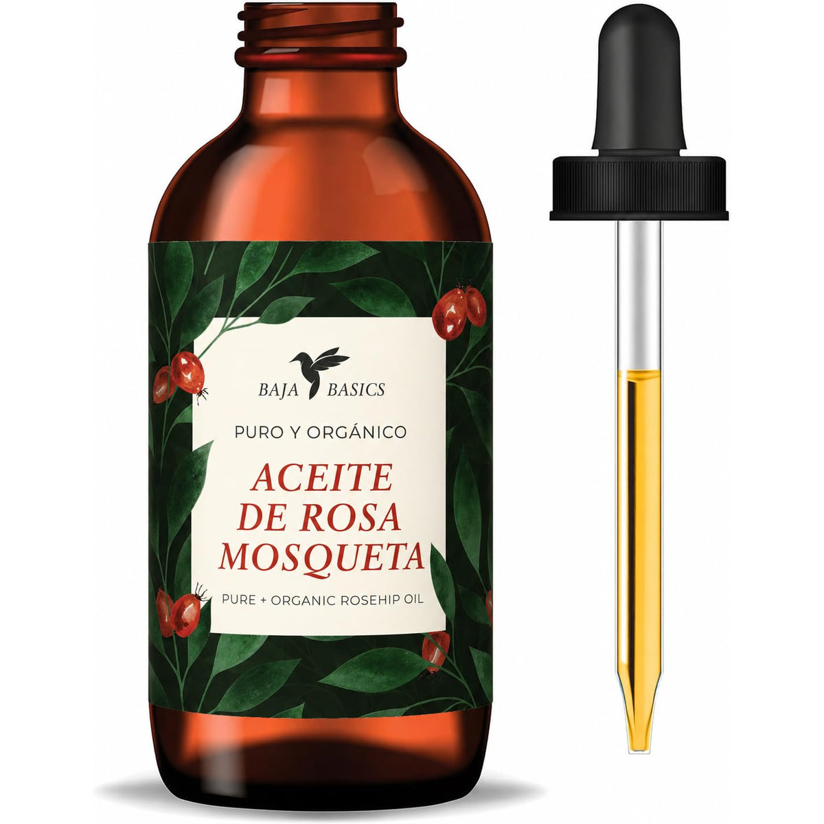 Aceite Rosa Mosqueta Facial 30 ml - Rosehip Seed Oil - Puro, Prensado en Frio, Sin Refinar, Natural, Antienvejecimiento, Hidratante para Piel Seca o Sensible, Rostro, Cuerpo, Cabello y Uñas