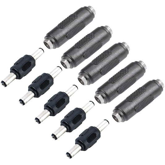 XFFCSEC 10PCS DC Female to Female and Male to Male Connector 5.5mm x 2.1mm 12V 5A Power Cable Jack Adapter，DC Power Jack Plug Adapter for CCTV Home Security Surveillance