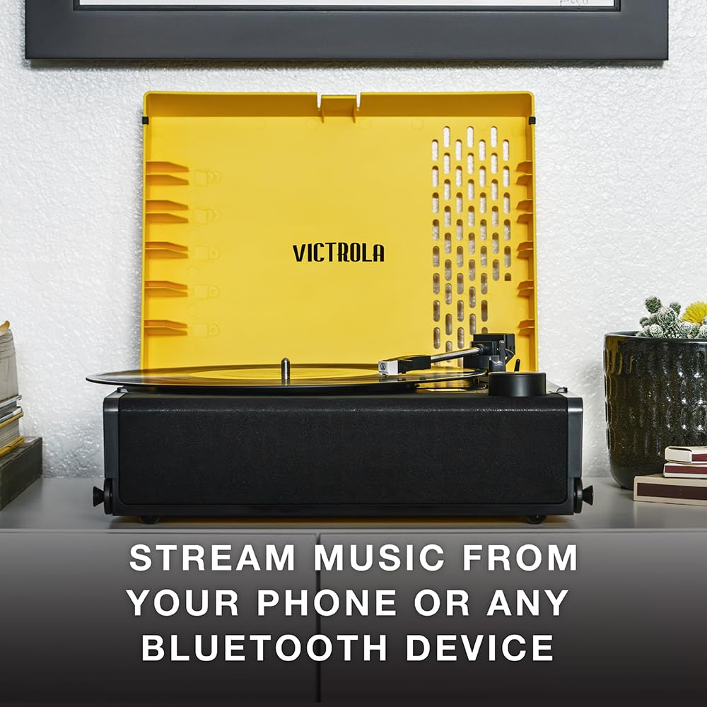 Tocadiscos Portátil Recargable Victrola Revolution GO Bluetooth Azul con Parlantes Integrados