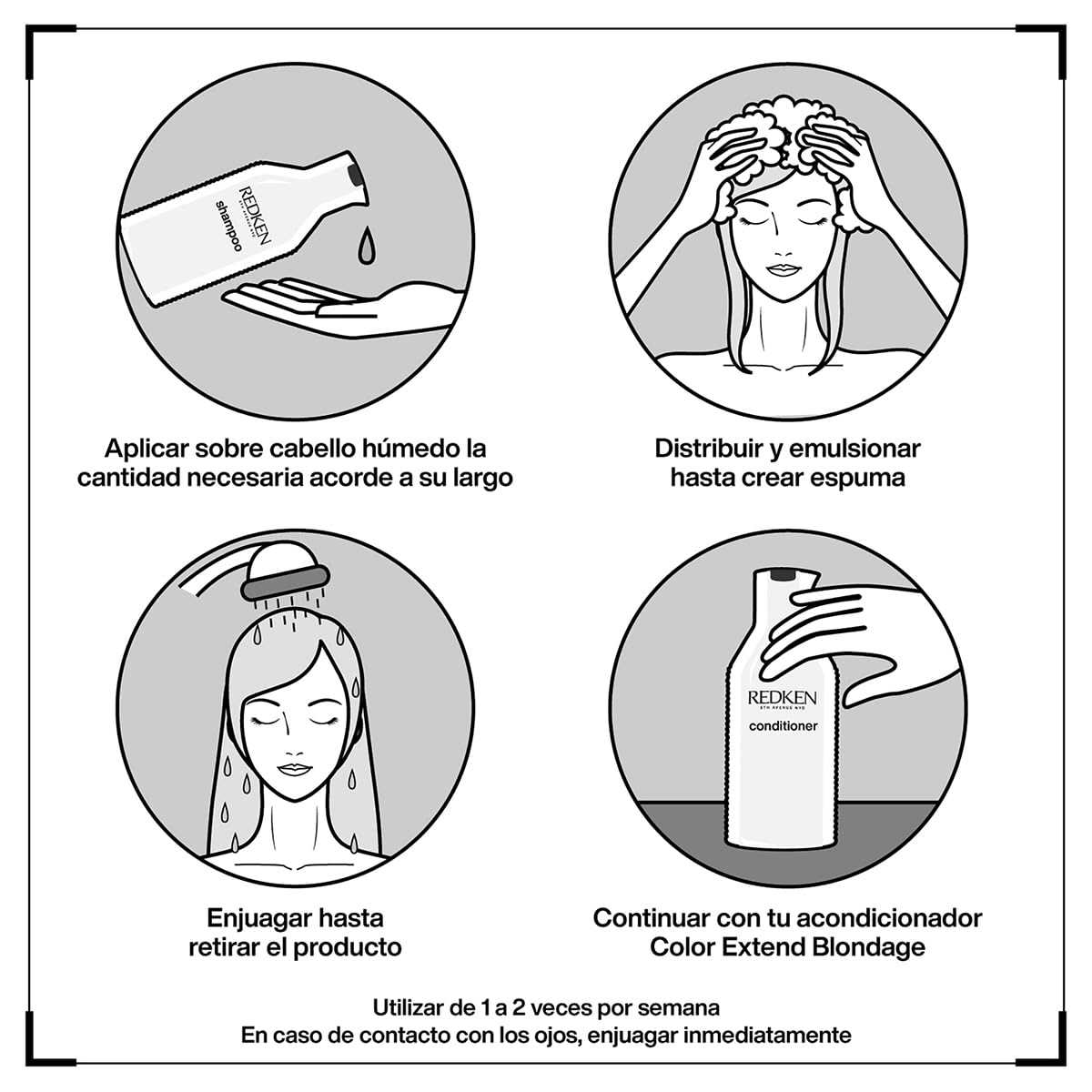 REDKEN - Shampoo Color Extend Blondage 300ml |Shampoo morado para cabello rubio | Neutraliza los tonos amarillos no deseados, para obtener un rubio más frío y vibrante | Sistema Blondage con Pigmentos violetas con ácido cítrico | 300ml