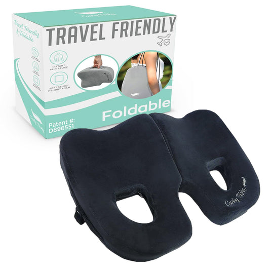 Cushy Tushy Cojín Plegable de piriformis de Alta Calidad, cojín de piriformis y Alivio del Dolor ciático, para Uso en casa y Oficina, Perfecto para Viajes o Conducir, cojín piriformis