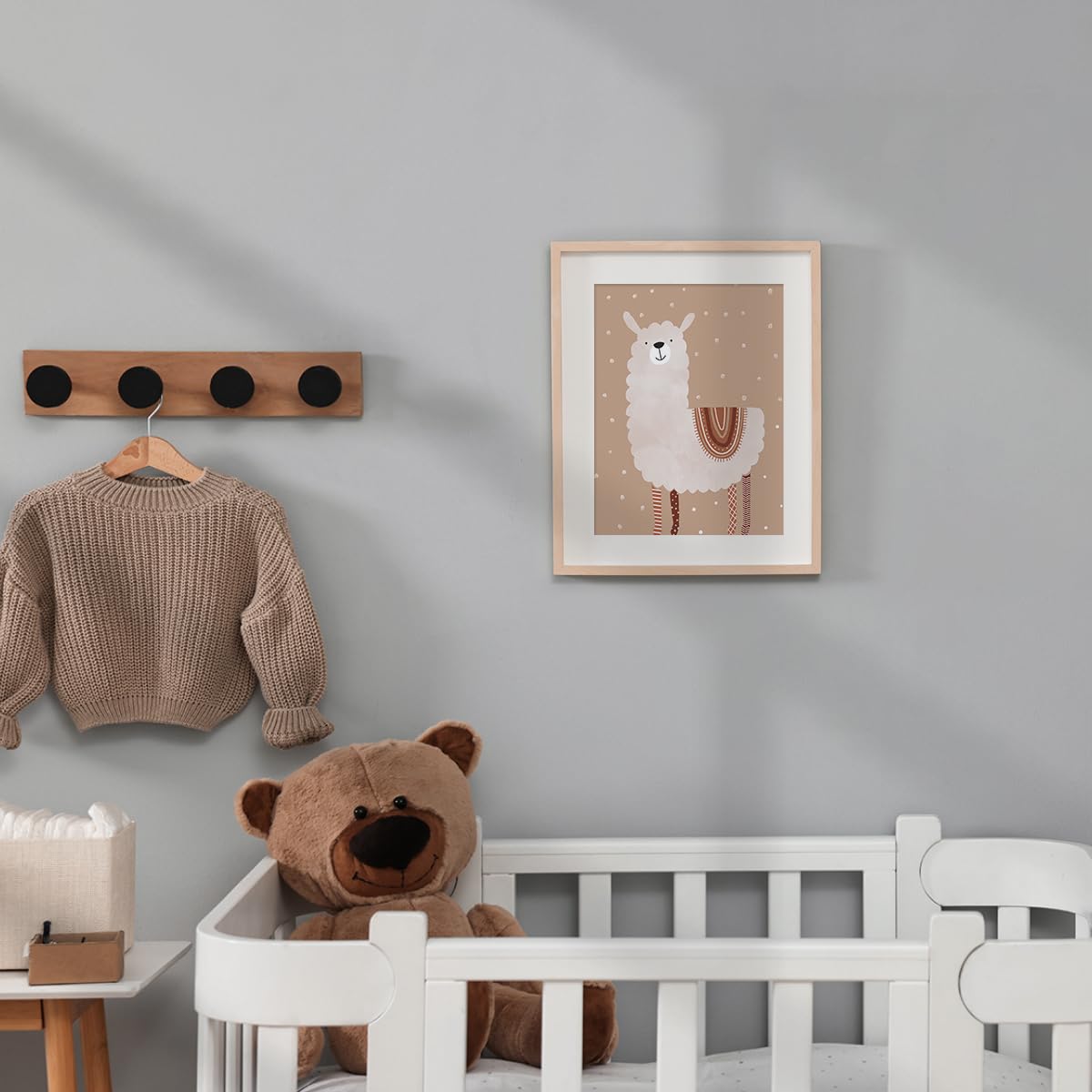 Canssape - Juego de 4 decoración bohemia para guardería (sin marco) de 8 x 10 pulgadas, lona decorativo para pared con decoración de safari de alpaca para habitación de bebé, habitación de bebé