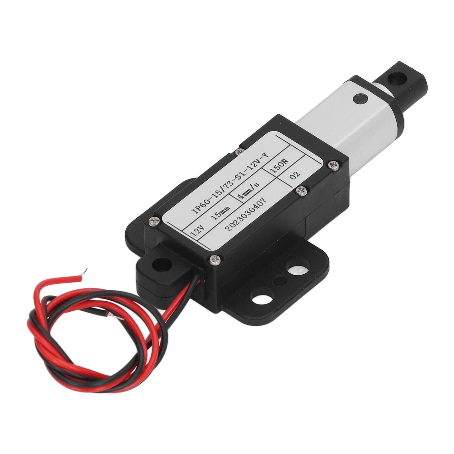 Mini Actuador Lineal Eléctrico Protección Completa 15 Mm Carrera 12 V con Soporte para Tratamiento Médico