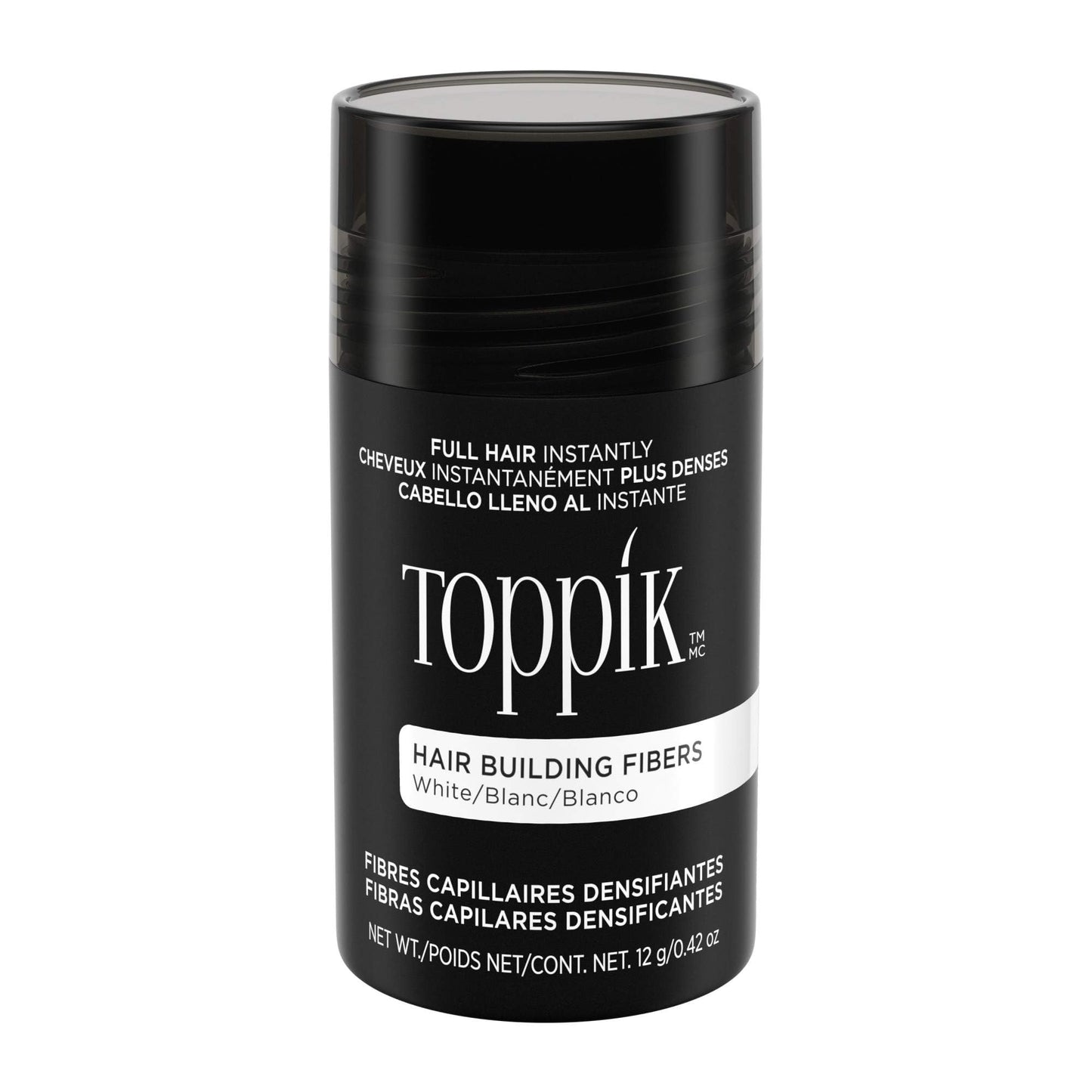 TOPPIK Hair Building Fibers, White, 0.42 oz.