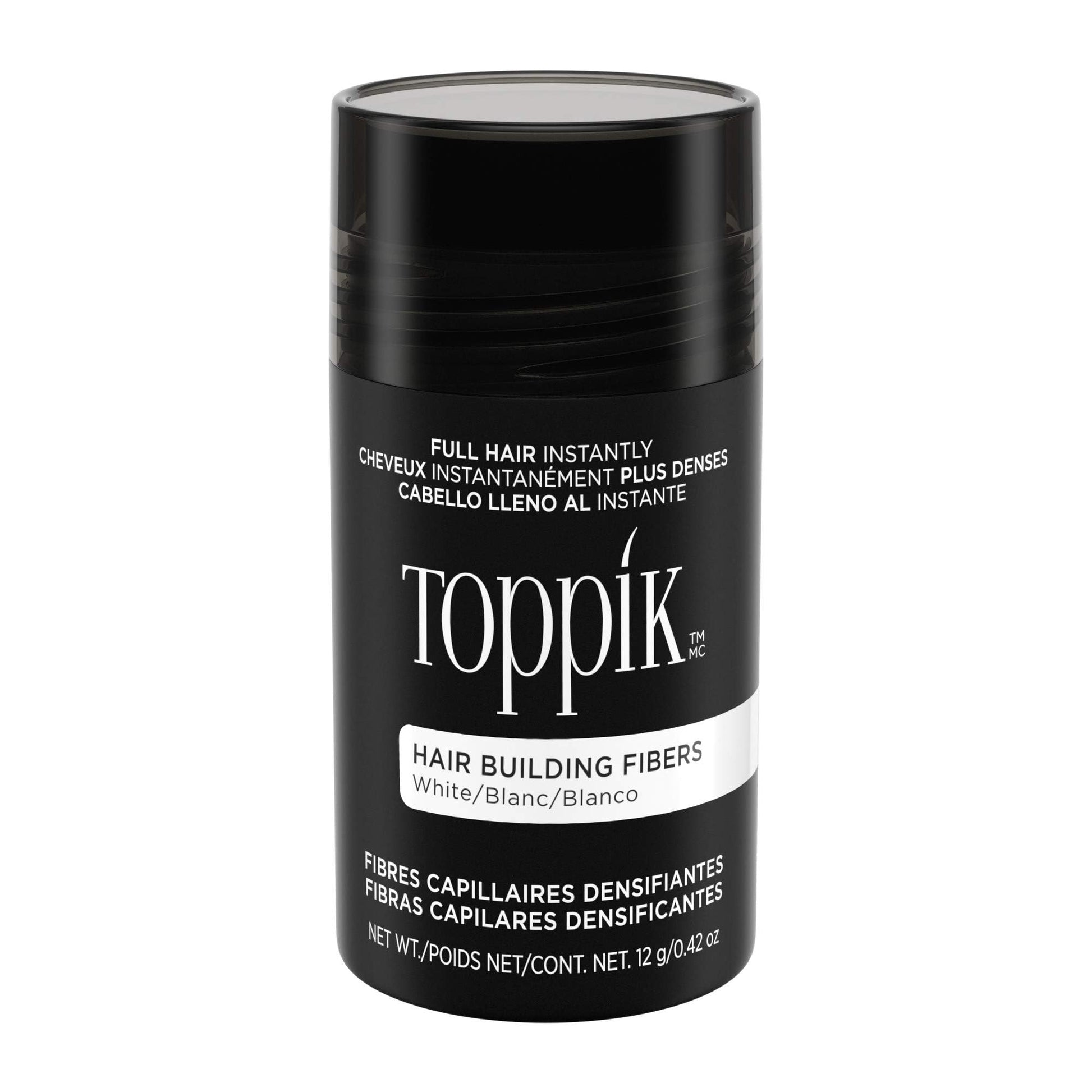 TOPPIK Hair Building Fibers, White, 0.42 oz.