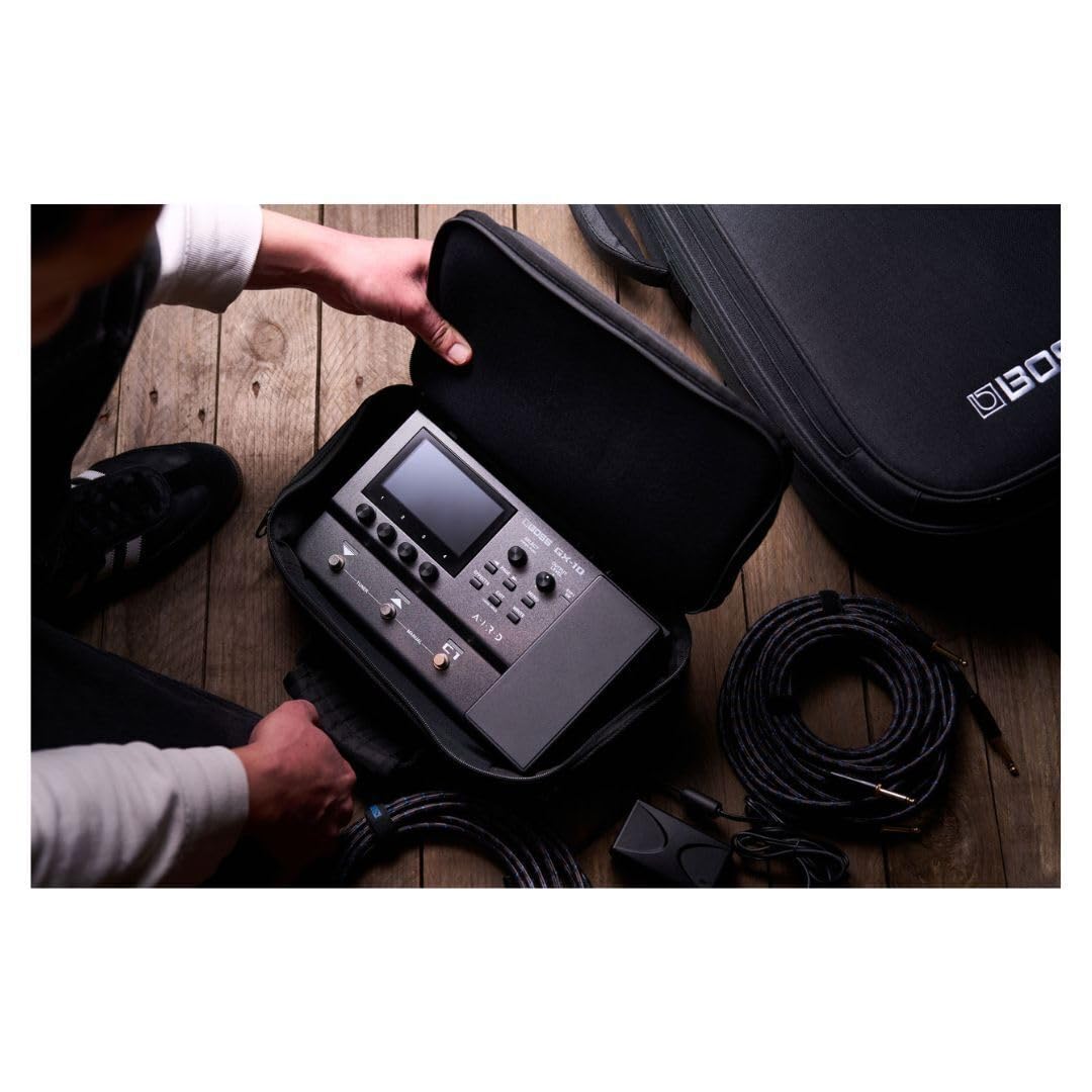 BOSS CB-BM-S | Compact Multi-Effects Case | Compatible with BOSS GX-10, GT-1 & GT-1B | Lightweight & Durable | Thick Internal Padding | Adjustable Shoulder Strap | Versatile Accessory Pockets