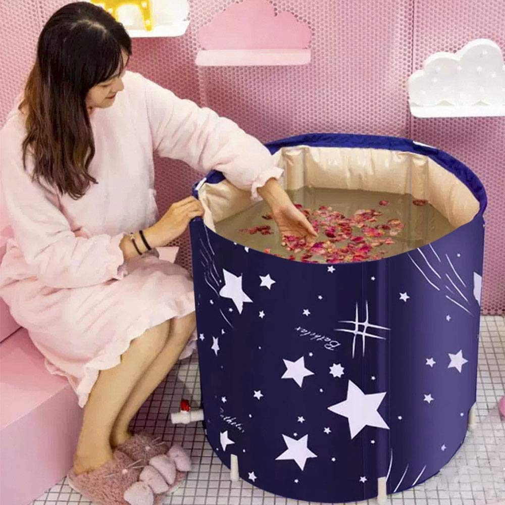 Bañera plegable portátil, bañera de baño ecológica para cabina de ducha (cielo azul -1)