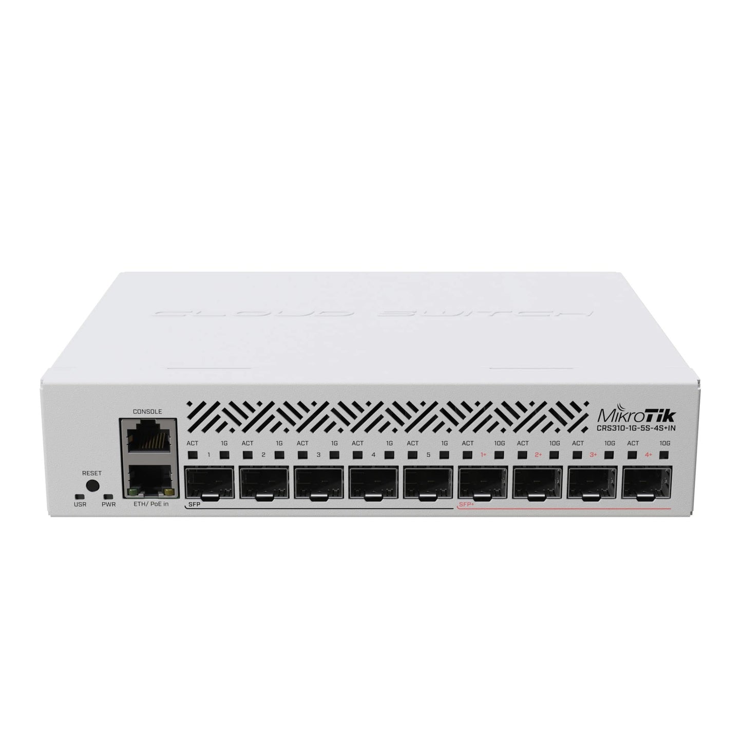 Mikrotik CRS310-1G-5S-4S+en 5 puertos SFP, 4 puertos SFP+ y 1 puerto Gigabit Ethernet