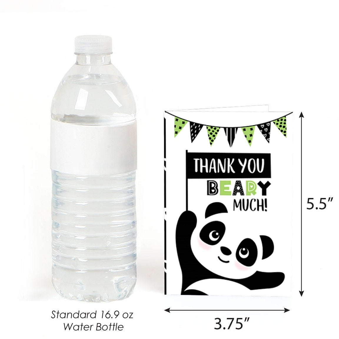 Big Dot of Happiness Party Like a Panda Bear - Tarjetas de agradecimiento para baby shower o fiesta de cumpleaños (8 unidades)