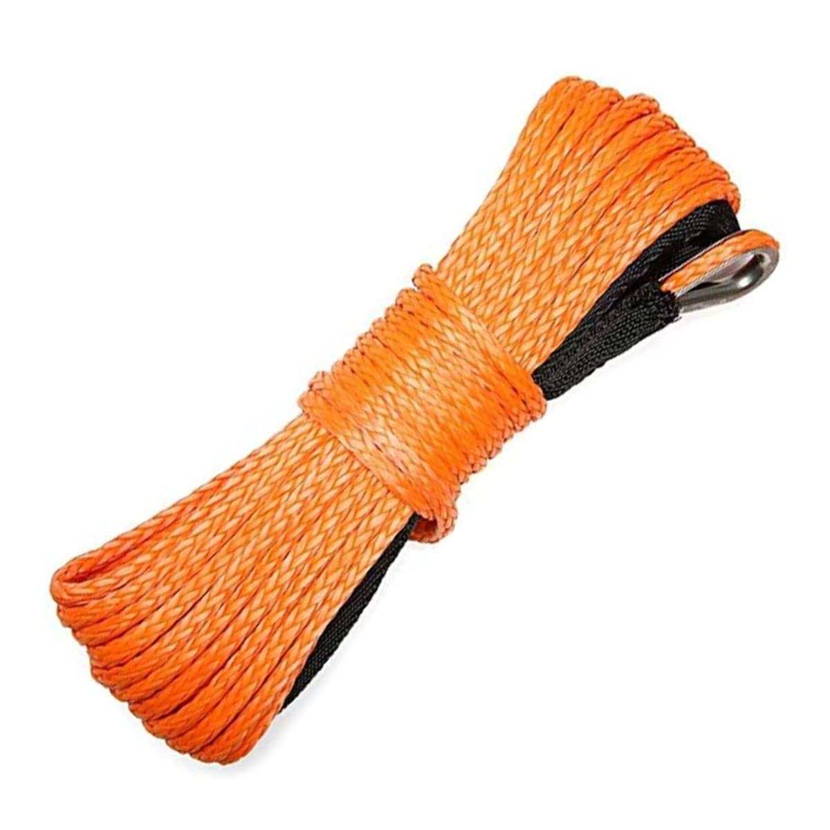 Cuerda de cabrestante sintética de 3/8 pulgadas x 50 pies, cuerda de cabrestante de nailon de 1 cm x 15 m, cuerda de cabrestante sintética de 2500 libras para cabrestantes 4WD Off Road, ATV UTV SUV Cuerda sintética (naranja) (3/8 pulgadas x 50 pies)