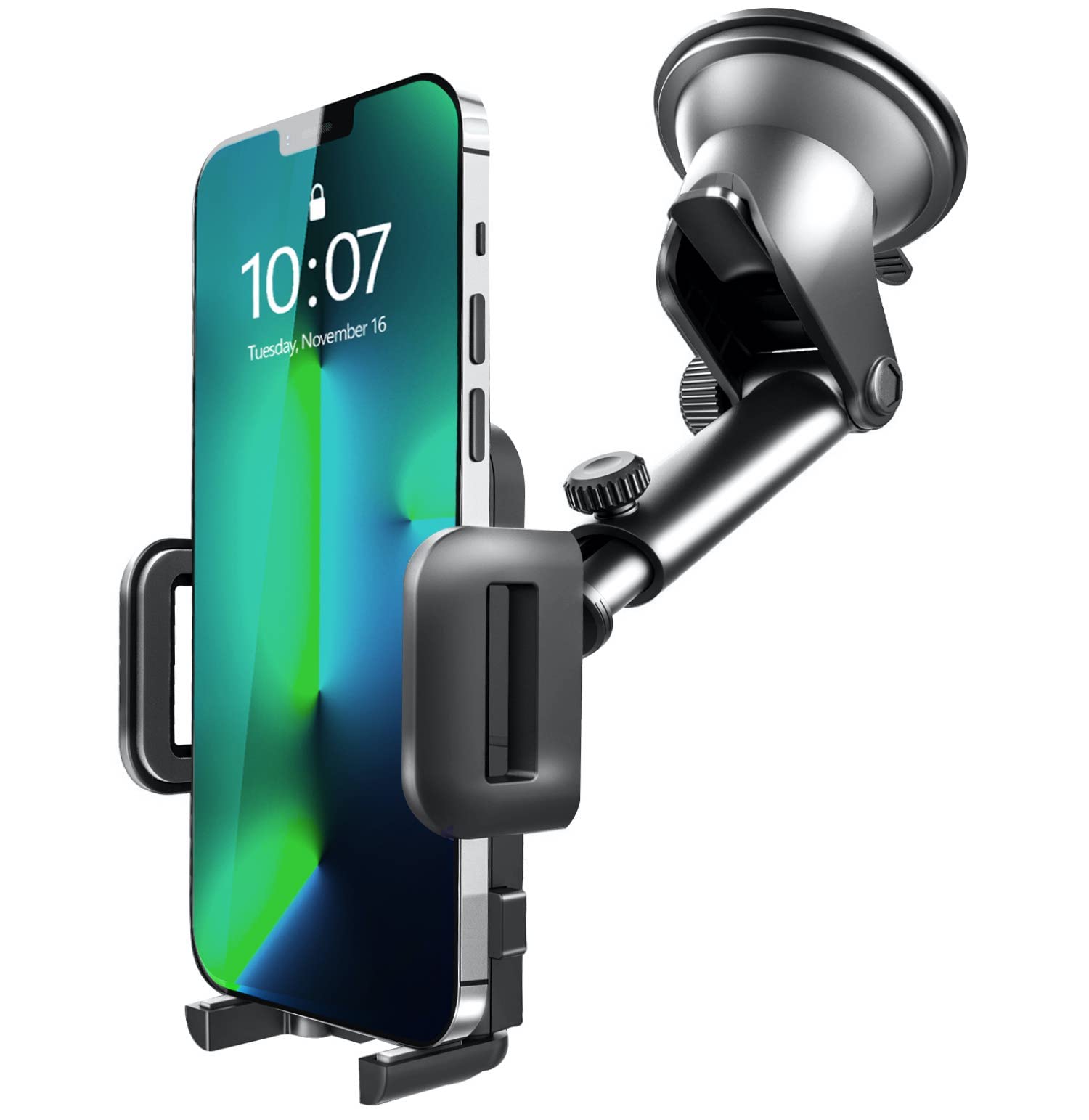 Soporte Celular Automóvil, Base de Ventosa para Parabrisas y Salpicadero, Compatible con iPhone, Motorola, Xiaomi, Huawei