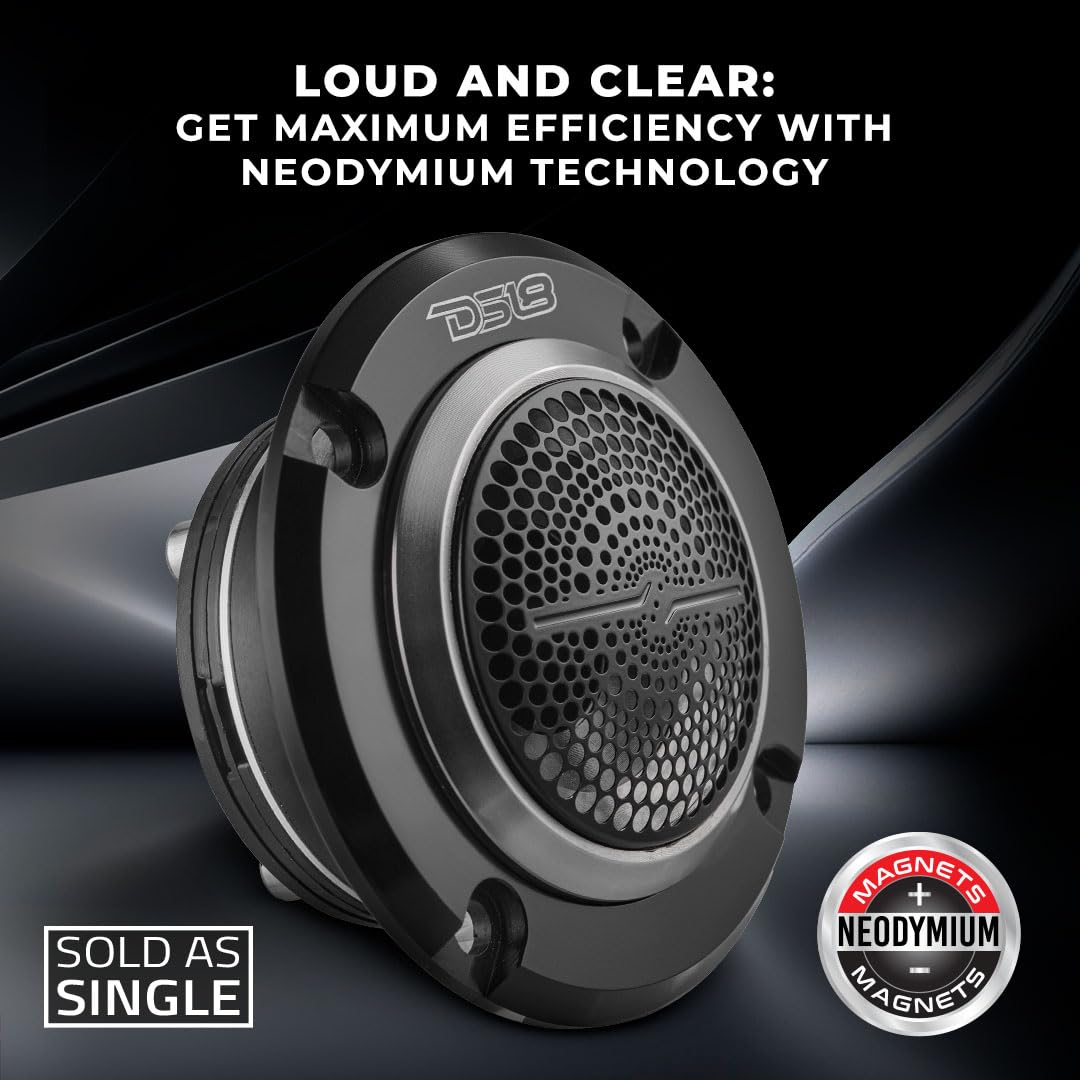 DS18 Pro-TWN5 - Altavoz de Agudos de neodimio de Alta compresión Super Bullet de 3.6 Pulgadas de 1.5 Pulgadas VC 400 MAX, 200W RMS, 4 ohmios con tweeters Integrados Son los Mejores en el Mercado de
