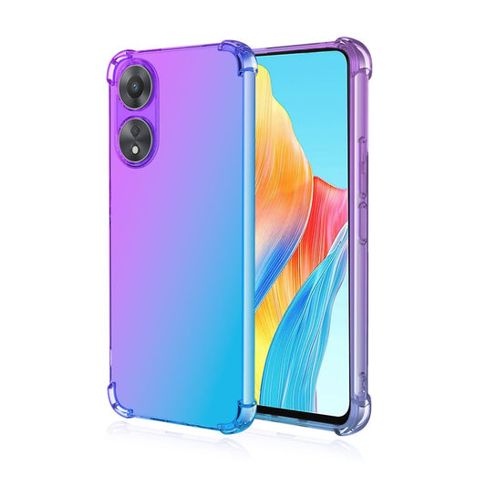 DABUNA Funda para OPPO A78 4G Case Uso Rudo,Transparente Colores Degradados Protectora de Cámara Anticaída Carcasa Bumper(Púrpura Azul)