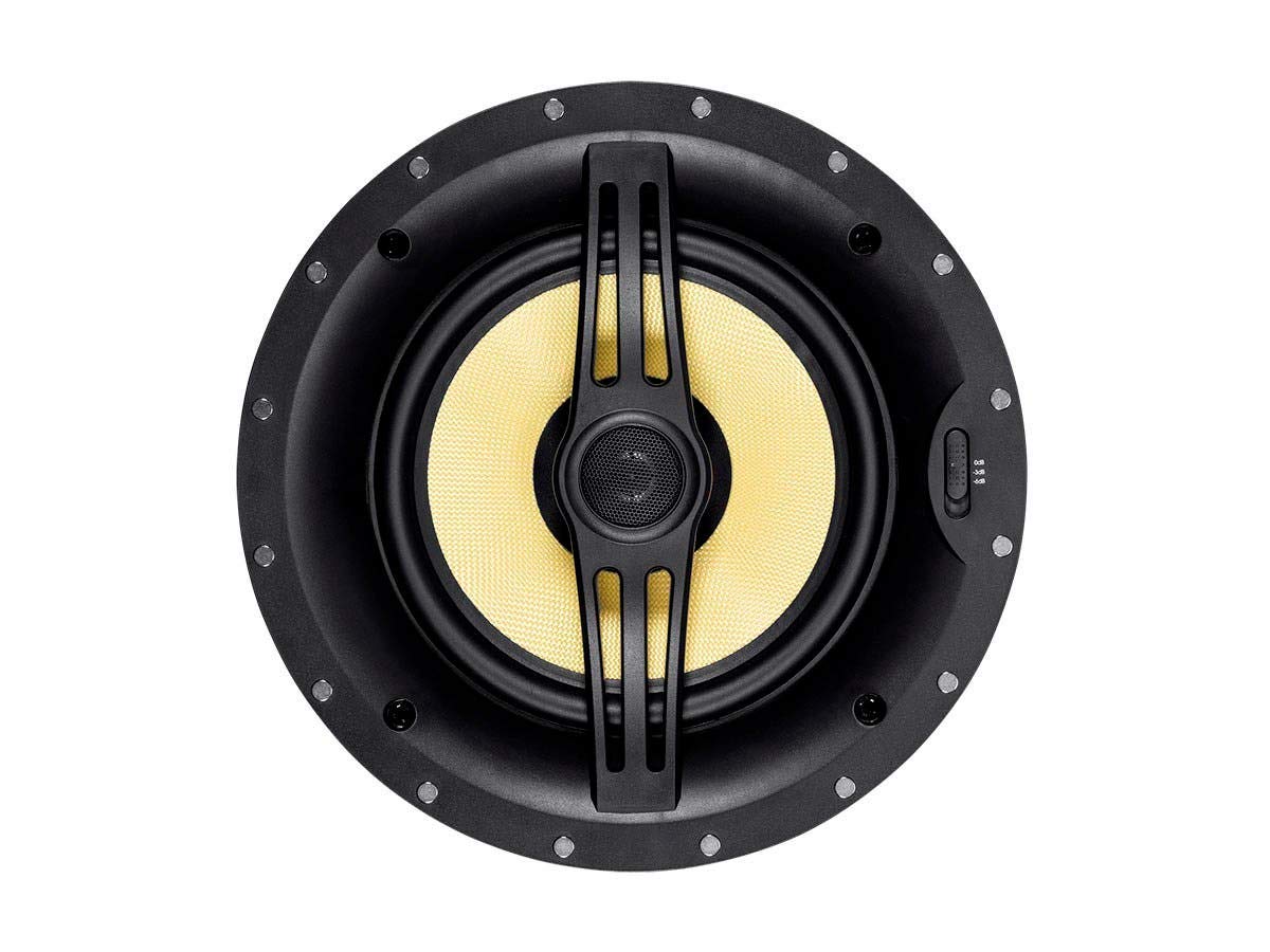 Mono 2-Way Aramid Fiber Back Ceiling Speakers - 6.5 Inch - Black with Covered Crossover (Pair)