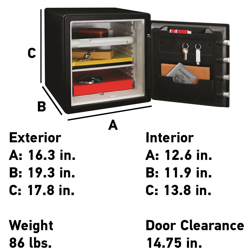 Caja Fuerte SentrySafe Acero Resistente Fuego e Impermeable con Teclado e Iluminación Interior
