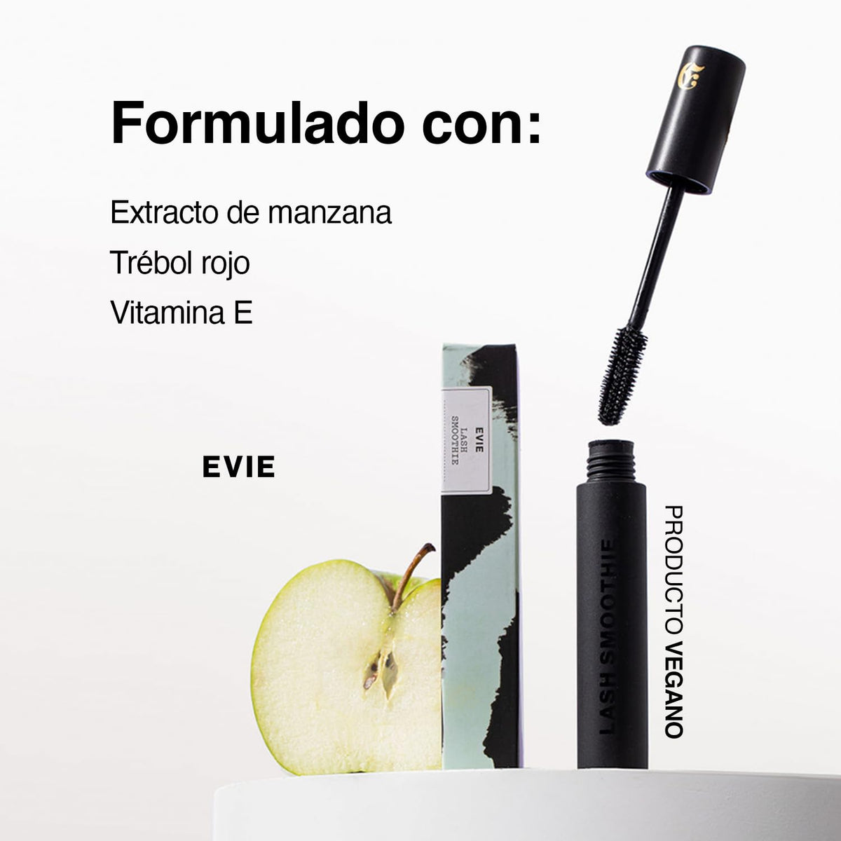 EVIE | Rimel Lash Smoothie: Mascara de Pestañas Waterproof | Maquillaje de Alta Calidad | Fórmula Nutritiva y Vegana | Color Negro | Define, Separa y Alarga Sin Grumos