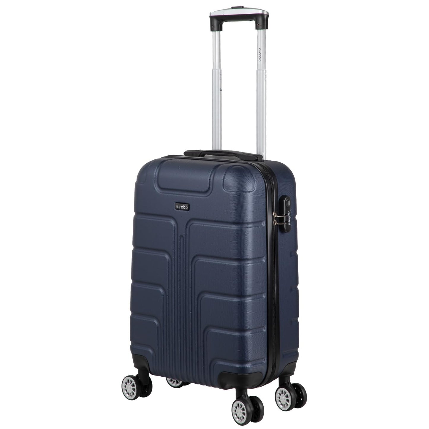 RUMBO | Maleta de Viaje Carry On 20 Pulgadas – Maleta Rígida Resistente Azul Marino – 4 Ruedas 360, Asa Telescópica y Candado de Seguridad – Material ABS Ultra Resistente – Cabina Equipaje de Mano