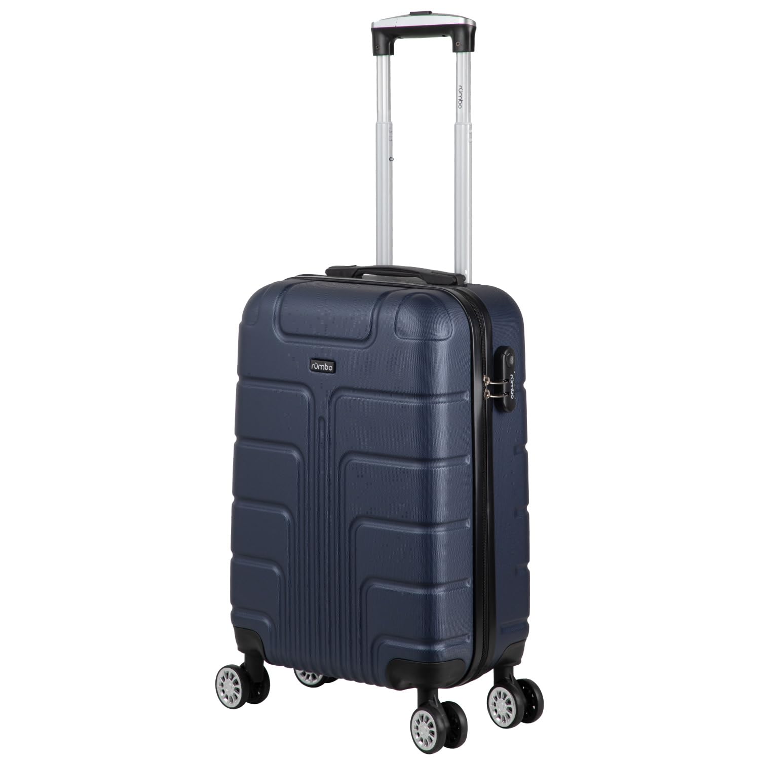 RUMBO | Maleta de Viaje Carry On 20 Pulgadas – Maleta Rígida Resistente Azul Marino – 4 Ruedas 360, Asa Telescópica y Candado de Seguridad – Material ABS Ultra Resistente – Cabina Equipaje de Mano