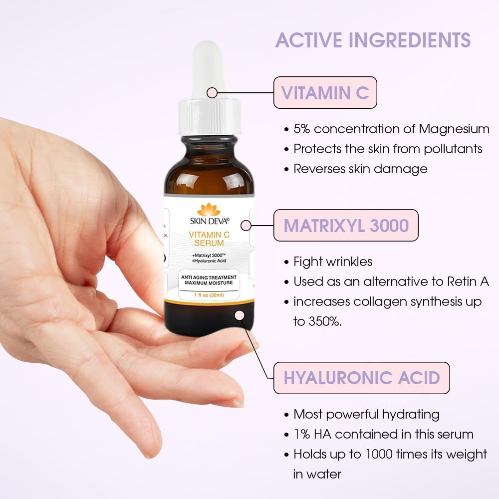 Hyaluronic Acid with Vitamin C - For all types of skin - Best serum for Face 1 oz