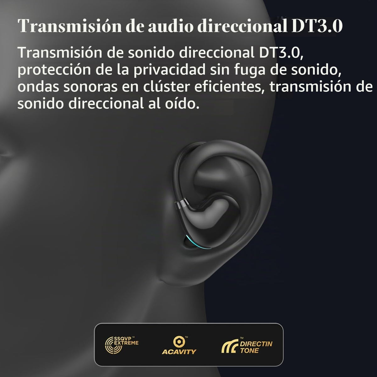 Audífonos Inalámbricos Bluetooth IPX4 Negro Conducción Aérea Cancelación de Ruido para Deportes