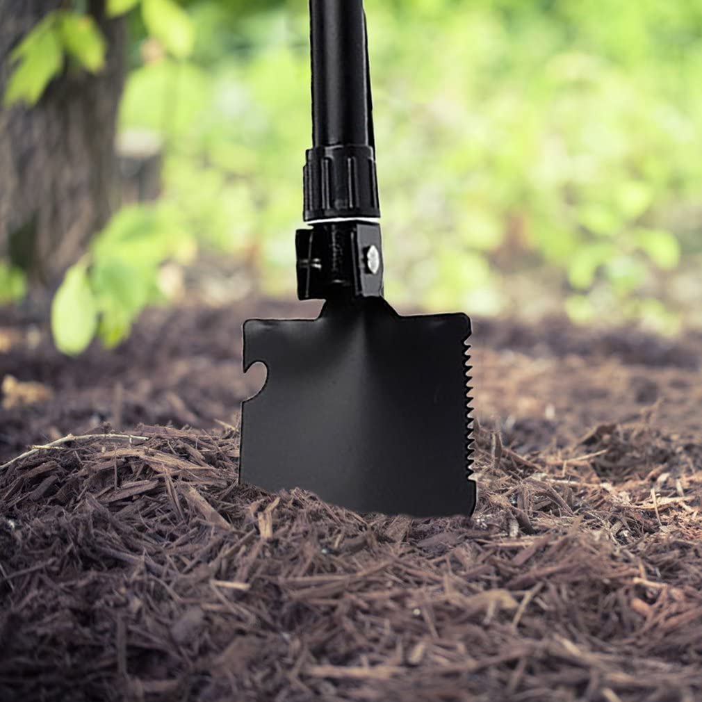 Pala Plegable Militar para Camping Todoterreno Negro Compacta