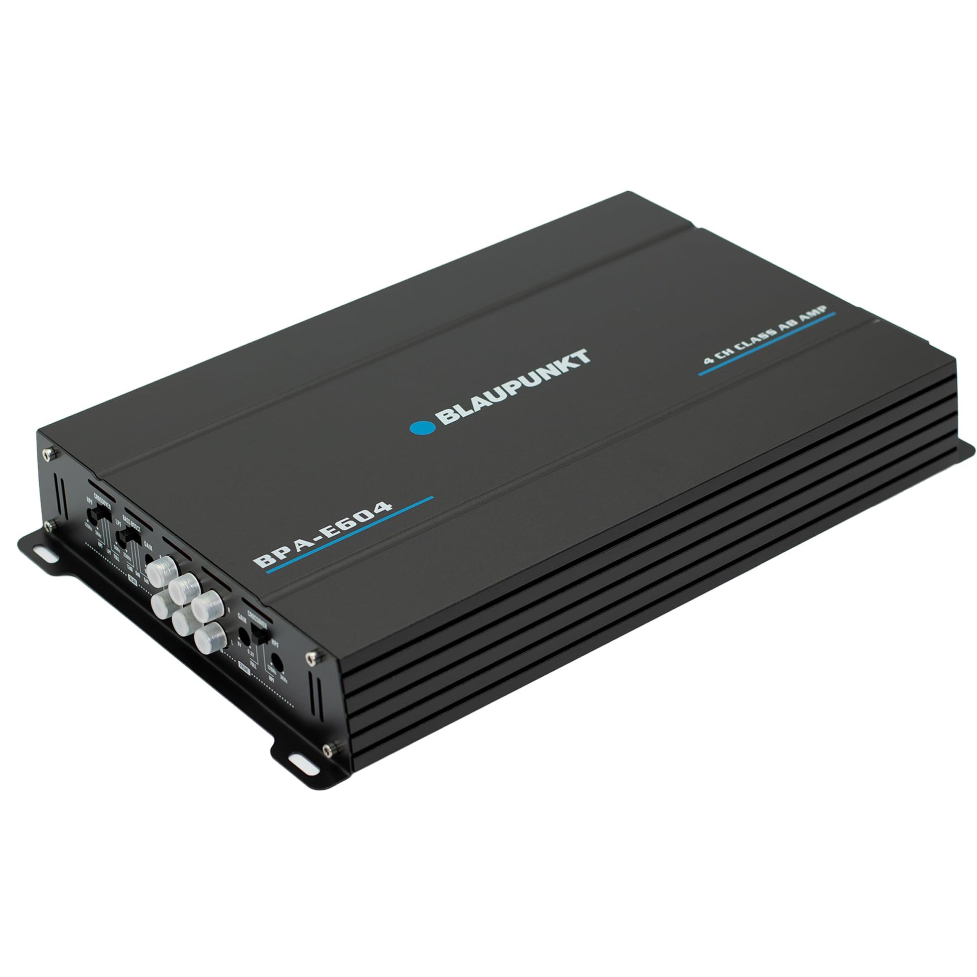 Blaupunkt BPA-E604 Amplificador de coche AB de 4 canales de clase AB de 1800 W máximo, de alta potencia, puente versátil, sonido cristalino, paquete de diseño elegante con soporte magnético de
