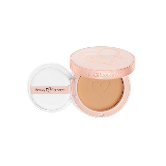 Beauty Creations Flawless Stay – Polvo Compacto (FSP6.5) Cobertura Media a Completa Acabado Aterciopelado Libre de Aceites y Cruelty-Free