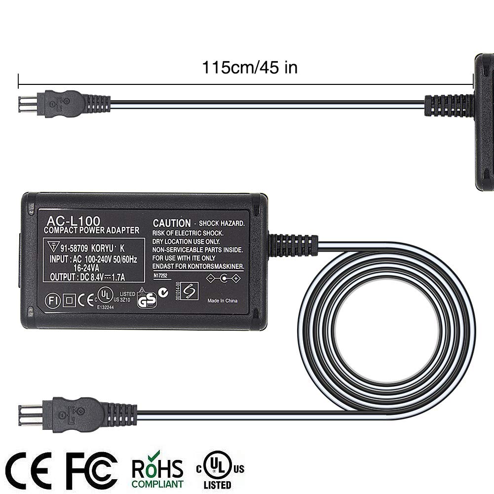 Adapter Charger And US Cable for SONY Handycam DCR-TRV19 CCD-TRV37,CCD-TRV36,CCD-TRV43,CCD-TRV68, CCD-TRV138,CCD-TRV41 TRV108,TRV280,TRV118,TRV138,TRV16 Digital Camcorder
