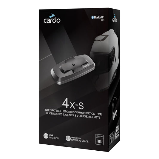 Sistema de Comunicación Cardo 4X-S SHOEI Gen 3 Negro para Cascos GT‑Air 3, NEOTEC 3 y J‑Cruise 3