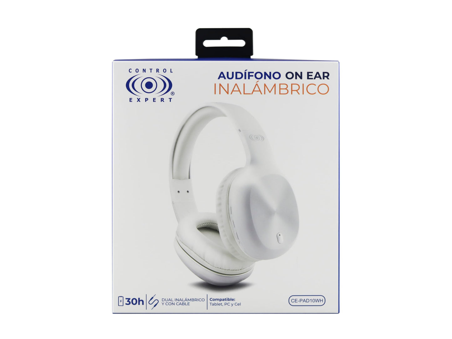 CONTROL EXPERT Audífonos inalámbricos Larga Duración 30 Horas Bluetooth Diadema Pc Tablet Android (Blanco)