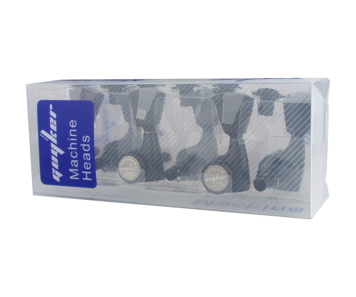 Guyker - Juego de 6 afinadores de bloqueo para guitarra (3 L + 3R Handed) – Cuerda de bloqueo sellada 1:21 Clavijas de ajuste con perilla Keystone de repuesto para guitarras eléctricas o acústicas