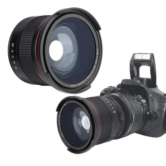 58mm 0.35X Ojo de pez, Lente súper Gran Angular para cámara Digital SLR/DSLR de 58 mm de Montaje con Tapa de Lente