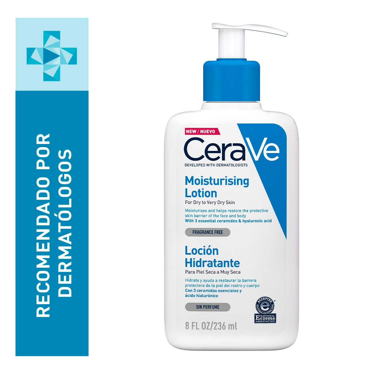 CeraVe Limpiadora Hidratante |473ml| Limpiador facial diario para piel seca + Loción Hidratante |237ml| Loción hidratante para rostro y cuerpo para piel seca