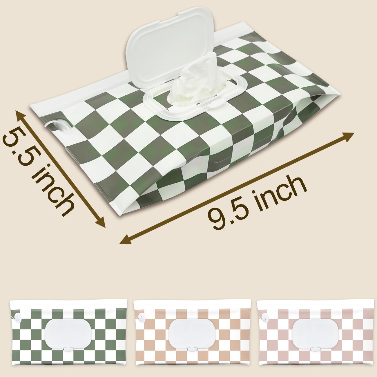 cephira - Soporte para toallitas para bebé, paquete de 3 dispensadores portátiles recargables, impermeable y a prueba de polvo, funda de toallitas de viaje para bebé, contenedor reutilizable para